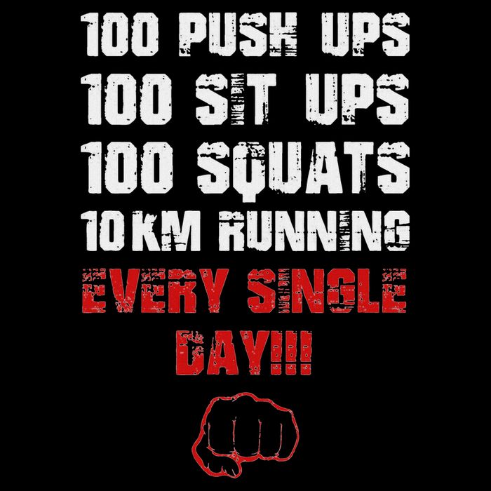 100 Push Ups 100 Sit Ups 100 Squats 10 Km Running Mousepad