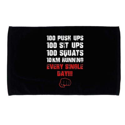 100 Push Ups 100 Sit Ups 100 Squats 10 Km Running Microfiber Hand Towel