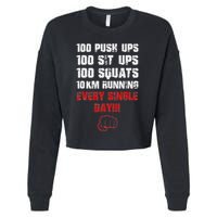 100 Push Ups 100 Sit Ups 100 Squats 10 Km Running Cropped Pullover Crew