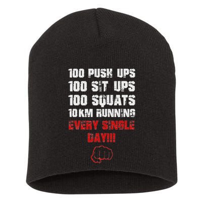 100 Push Ups 100 Sit Ups 100 Squats 10 Km Running Short Acrylic Beanie