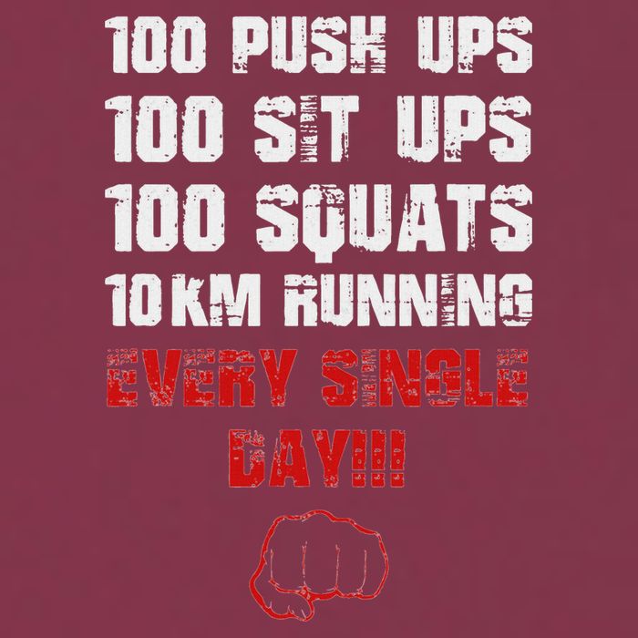 100 Push Ups 100 Sit Ups 100 Squats 10 Km Running 16oz Travel Tumbler