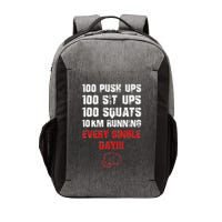 100 Push Ups 100 Sit Ups 100 Squats 10 Km Running Vector Backpack
