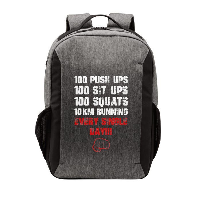 100 Push Ups 100 Sit Ups 100 Squats 10 Km Running Vector Backpack