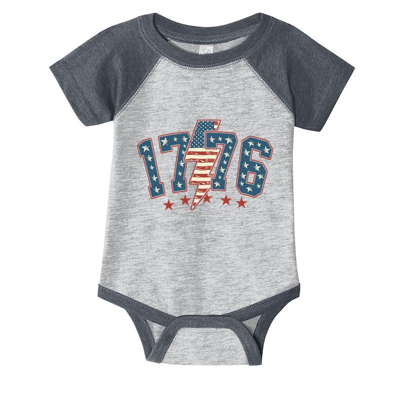 1776 Patriotic Vintage Style Usa 4th Of July Infant Baby Jersey Bodysuit