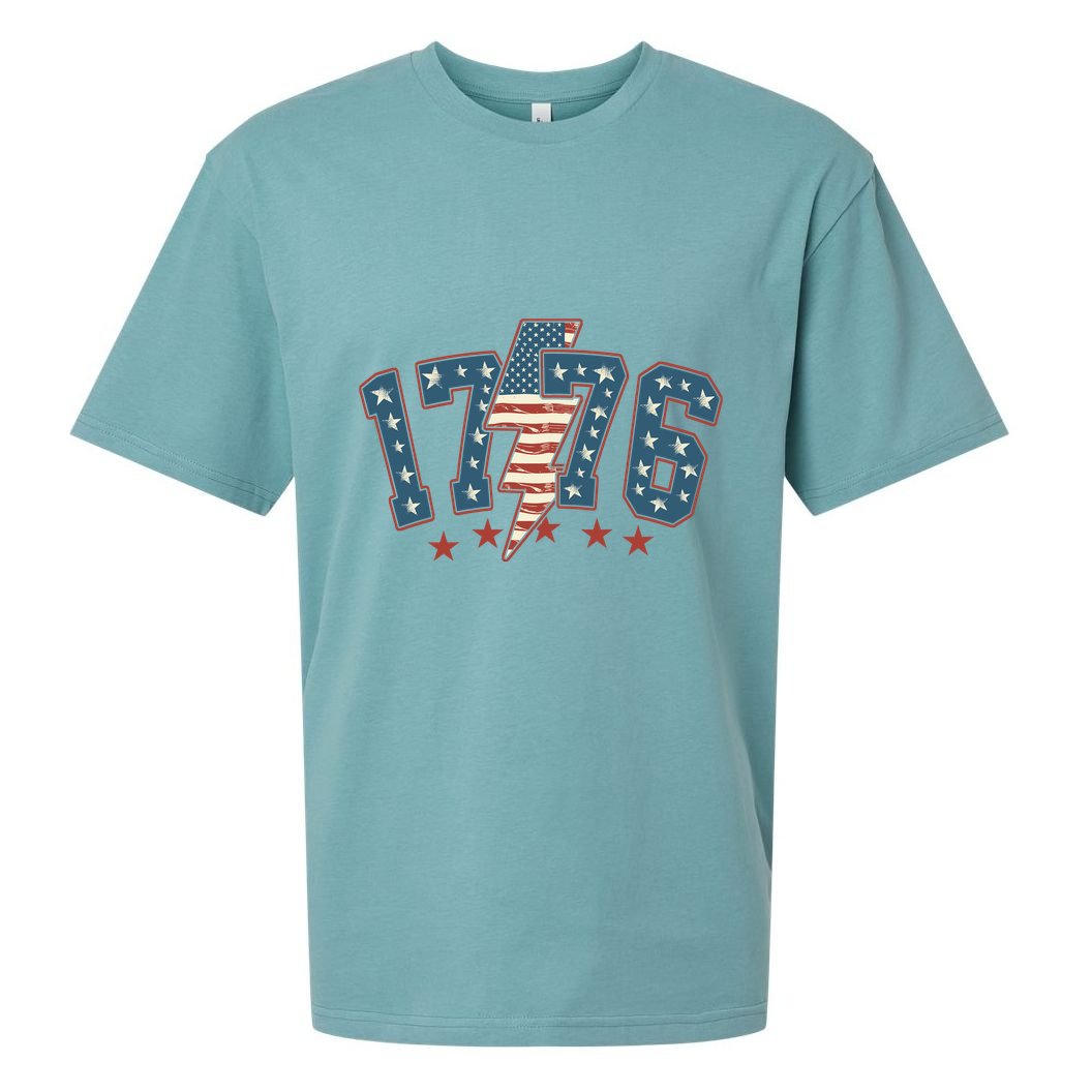 1776 Patriotic Vintage Style Usa 4th Of July Sueded Cloud Jersey T-Shirt