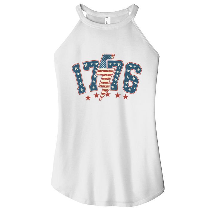 1776 Patriotic Vintage Style Usa 4th Of July Women's Perfect Tri Rocker Tank