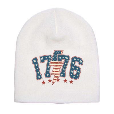1776 Patriotic Vintage Style Usa 4th Of July Short Acrylic Beanie