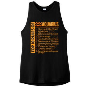 10 Rules Aquarius Symbols Horoscope Zodiac Sign Astrologer Funny Gift Ladies PosiCharge Tri-Blend Wicking Tank