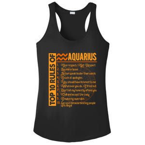 10 Rules Aquarius Symbols Horoscope Zodiac Sign Astrologer Funny Gift Ladies PosiCharge Competitor Racerback Tank