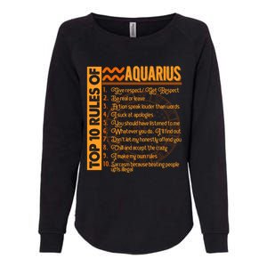 10 Rules Aquarius Symbols Horoscope Zodiac Sign Astrologer Funny Gift Womens California Wash Sweatshirt