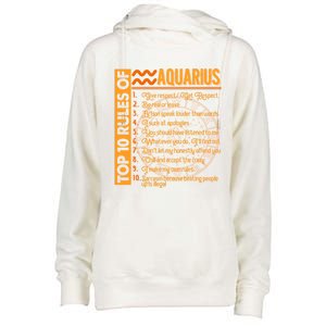 10 Rules Aquarius Symbols Horoscope Zodiac Sign Astrologer Funny Gift Womens Funnel Neck Pullover Hood