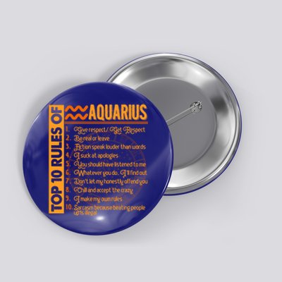 10 Rules Aquarius Symbols Horoscope Zodiac Sign Astrologer Funny Gift Button