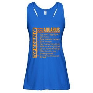 10 Rules Aquarius Symbols Horoscope Zodiac Sign Astrologer Funny Gift Ladies Essential Flowy Tank