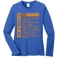 10 Rules Aquarius Symbols Horoscope Zodiac Sign Astrologer Funny Gift Ladies Long Sleeve Shirt