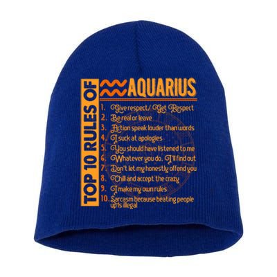 10 Rules Aquarius Symbols Horoscope Zodiac Sign Astrologer Funny Gift Short Acrylic Beanie