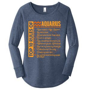 10 Rules Aquarius Symbols Horoscope Zodiac Sign Astrologer Funny Gift Women's Perfect Tri Tunic Long Sleeve Shirt