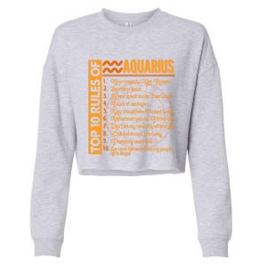 10 Rules Aquarius Symbols Horoscope Zodiac Sign Astrologer Funny Gift Cropped Pullover Crew