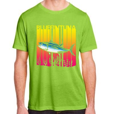 1980s Retro Bluefin Tuna Fish Fishing Fisherma Lover Adult ChromaSoft Performance T-Shirt