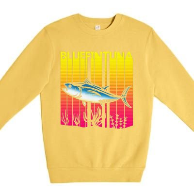 1980s Retro Bluefin Tuna Fish Fishing Fisherma Lover Premium Crewneck Sweatshirt