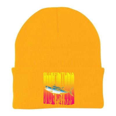 1980s Retro Bluefin Tuna Fish Fishing Fisherma Lover Knit Cap Winter Beanie