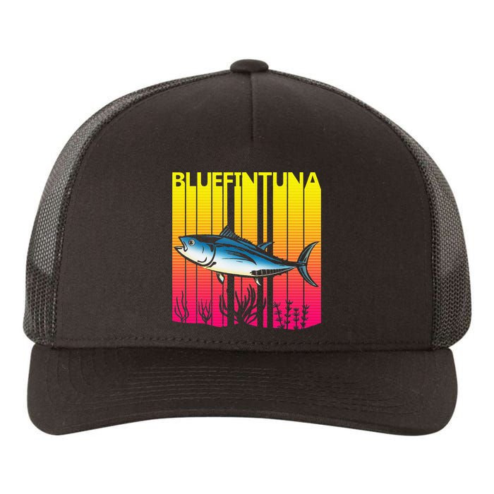 1980s Retro Bluefin Tuna Fish Fishing Fisherma Lover Yupoong Adult 5-Panel Trucker Hat