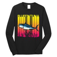 1980s Retro Bluefin Tuna Fish Fishing Fisherma Lover Long Sleeve Shirt