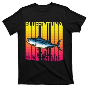 1980s Retro Bluefin Tuna Fish Fishing Fisherma Lover T-Shirt