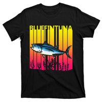 1980s Retro Bluefin Tuna Fish Fishing Fisherma Lover T-Shirt