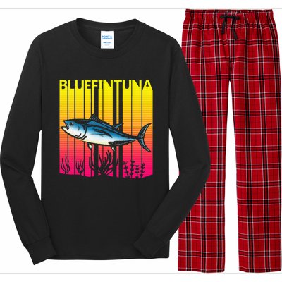 1980s Retro Bluefin Tuna Fish Fishing Fisherma Lover Long Sleeve Pajama Set