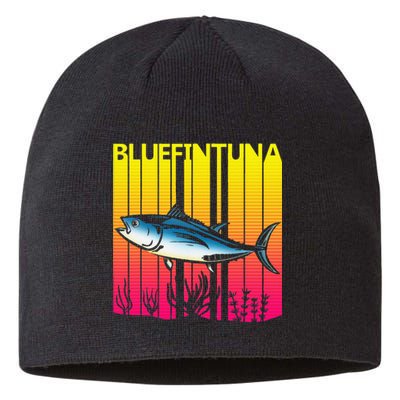 1980s Retro Bluefin Tuna Fish Fishing Fisherma Lover Sustainable Beanie