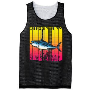 1980s Retro Bluefin Tuna Fish Fishing Fisherma Lover Mesh Reversible Basketball Jersey Tank