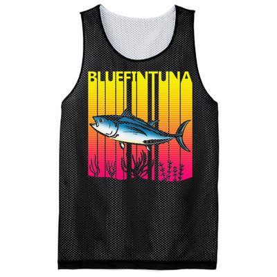 1980s Retro Bluefin Tuna Fish Fishing Fisherma Lover Mesh Reversible Basketball Jersey Tank