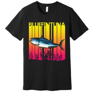 1980s Retro Bluefin Tuna Fish Fishing Fisherma Lover Premium T-Shirt