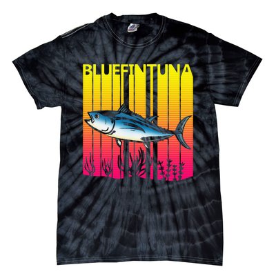 1980s Retro Bluefin Tuna Fish Fishing Fisherma Lover Tie-Dye T-Shirt