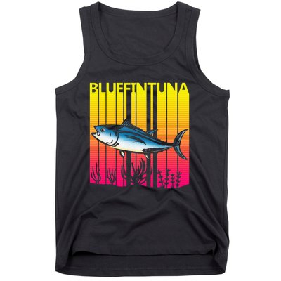 1980s Retro Bluefin Tuna Fish Fishing Fisherma Lover Tank Top