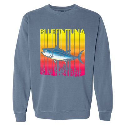 1980s Retro Bluefin Tuna Fish Fishing Fisherma Lover Garment-Dyed Sweatshirt