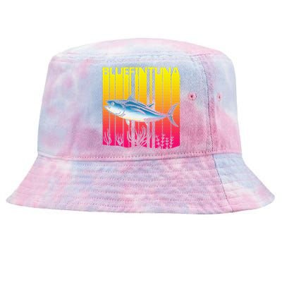 1980s Retro Bluefin Tuna Fish Fishing Fisherma Lover Tie-Dyed Bucket Hat