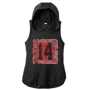 14 Red Bandana North California Northern Cal Nor Cali Ladies PosiCharge Tri-Blend Wicking Draft Hoodie Tank