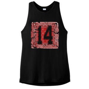 14 Red Bandana North California Northern Cal Nor Cali Ladies PosiCharge Tri-Blend Wicking Tank