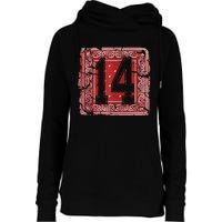 14 Red Bandana North California Northern Cal Nor Cali Womens Funnel Neck Pullover Hood