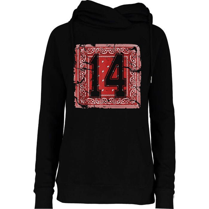 14 Red Bandana North California Northern Cal Nor Cali Womens Funnel Neck Pullover Hood