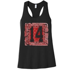 14 Red Bandana North California Northern Cal Nor Cali Women's Racerback Tank