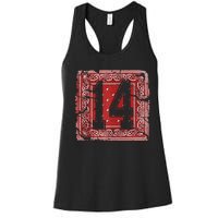 14 Red Bandana North California Northern Cal Nor Cali Women's Racerback Tank