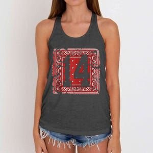 14 Red Bandana North California Northern Cal Nor Cali Women's Knotted Racerback Tank