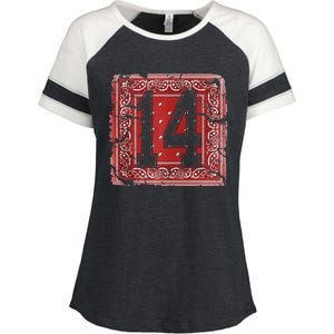 14 Red Bandana North California Northern Cal Nor Cali Enza Ladies Jersey Colorblock Tee