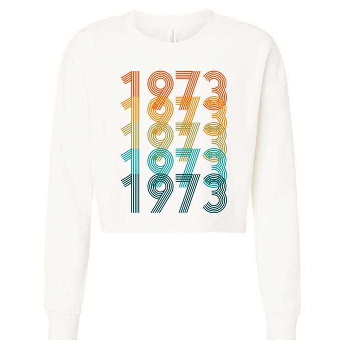 1973 Retro Colorful Roe V Wade Cropped Pullover Crew