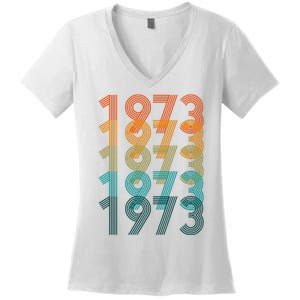 1973 Retro Colorful Roe V Wade Women's V-Neck T-Shirt