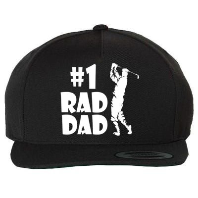 #1 Rad Dad Golf Print For Dads And Fathers Great Gift Wool Snapback Cap