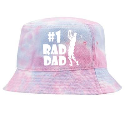 #1 Rad Dad Golf Print For Dads And Fathers Great Gift Tie-Dyed Bucket Hat