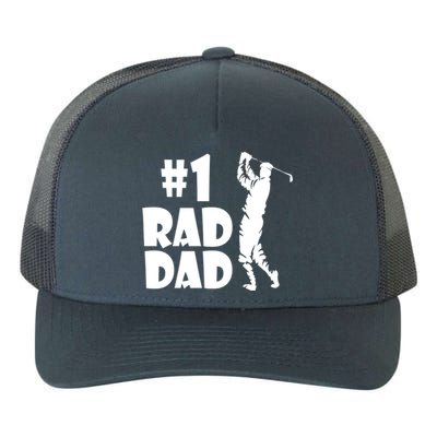 #1 Rad Dad Golf Print For Dads And Fathers Great Gift Yupoong Adult 5-Panel Trucker Hat